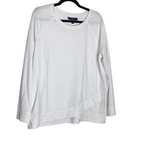 Karen Scott white top with long sleeves. Size L
